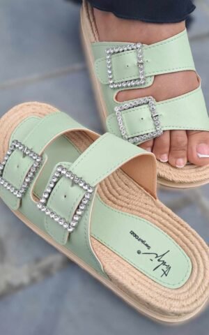 sandales plateforme chuncky vert anis boutique rose carmel