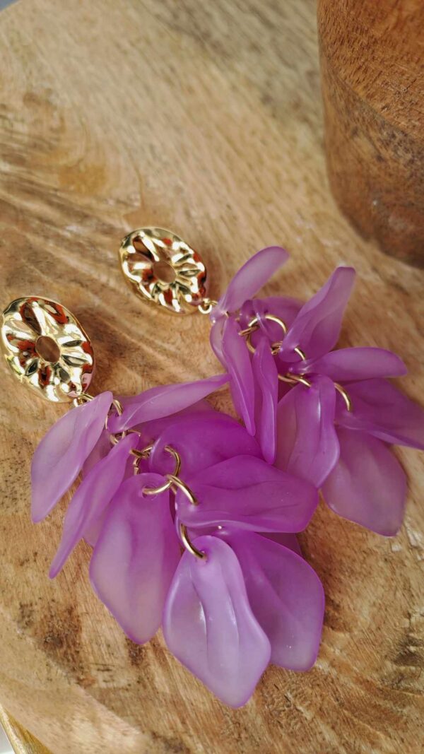 Boucles d'oreilles fleurs pendantes " caraïbes " – Image 2