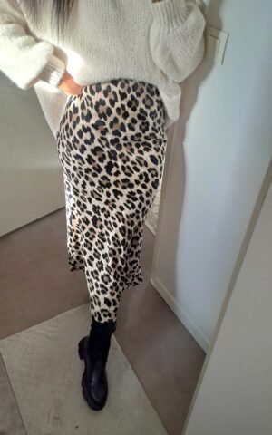 jupe motif imprimé léopard femme