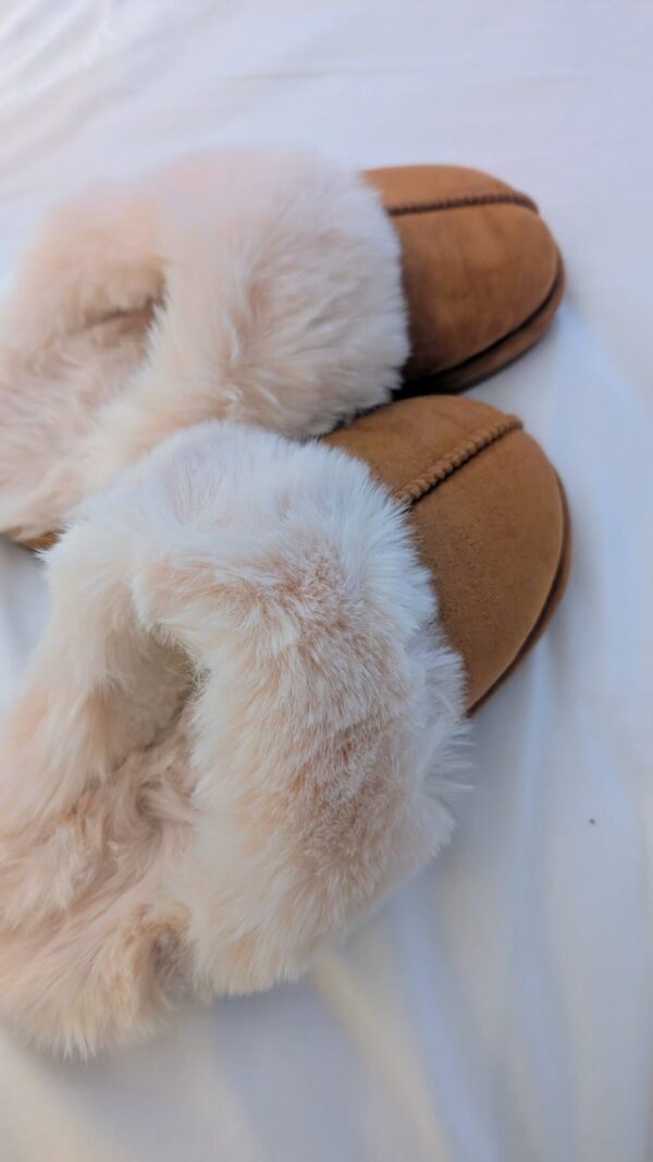 mules pantoufles dupe ugg slippers couleur rose poudré