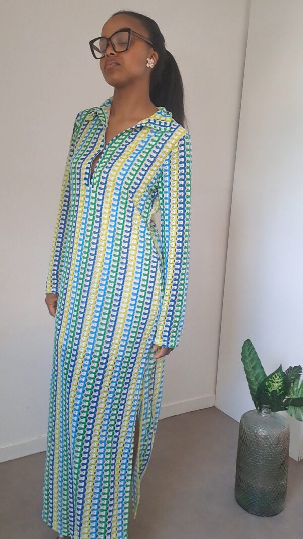 robe longue crochet fendue sur les côtés