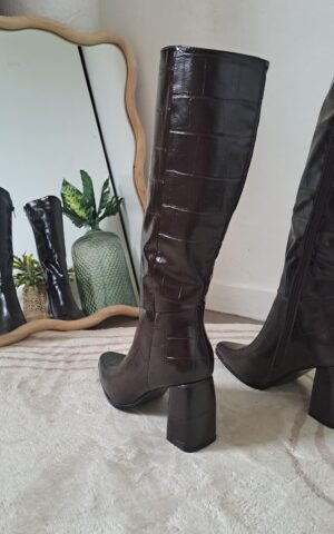 bottes à talons marron chocolat modèle cacao