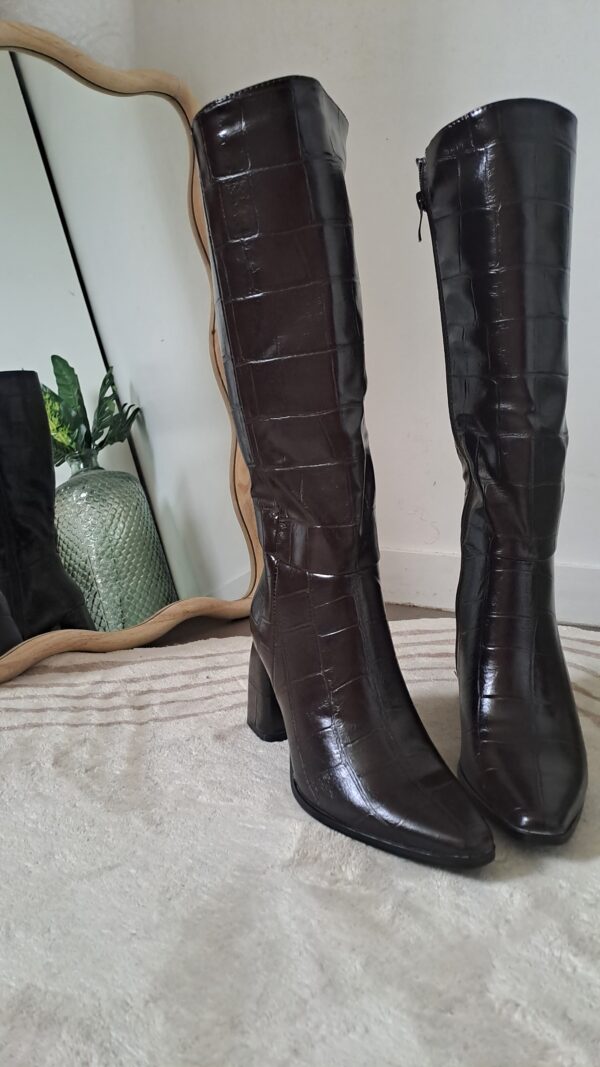 bottes à talons marron chocolat modèle cacao