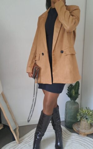 veste blazer femme couleur marron camel boutique en ligne rose carmel