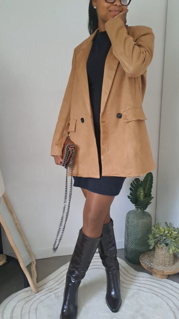 veste blazer femme couleur marron camel boutique en ligne rose carmel