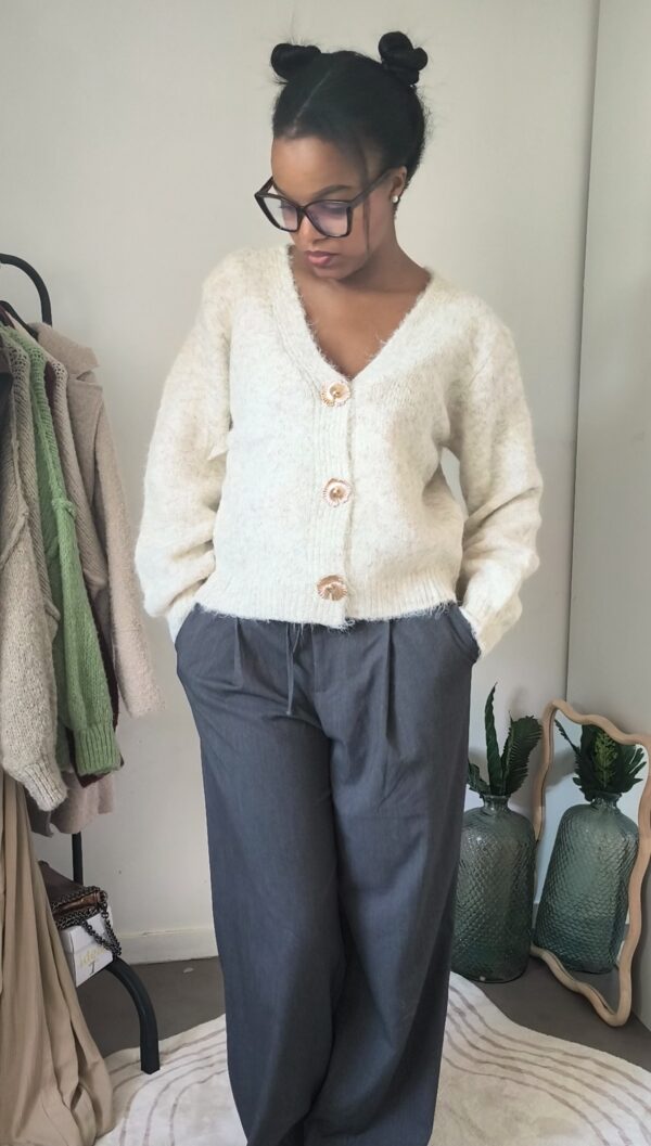Gilet cardigan rose modèle sucre, boutique en ligne rose carmel
