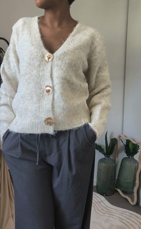 Gilet cardigan rose modèle sucre, boutique en ligne rose carmel