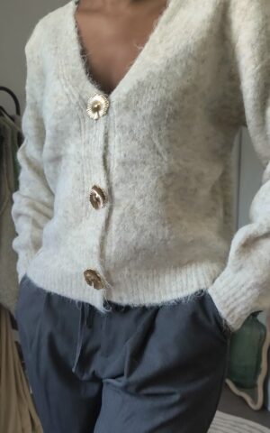 Gilet cardigan rose modèle sucre, boutique en ligne rose carmel
