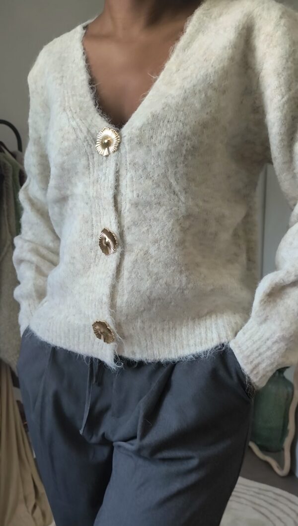 Gilet cardigan rose modèle sucre, boutique en ligne rose carmel