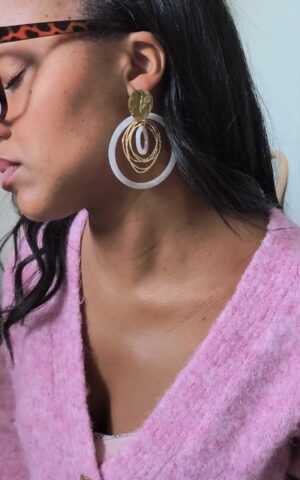 boucles d'oreilles doré en acier inoxydable créoles pendantes boutique en ligne rose carmel