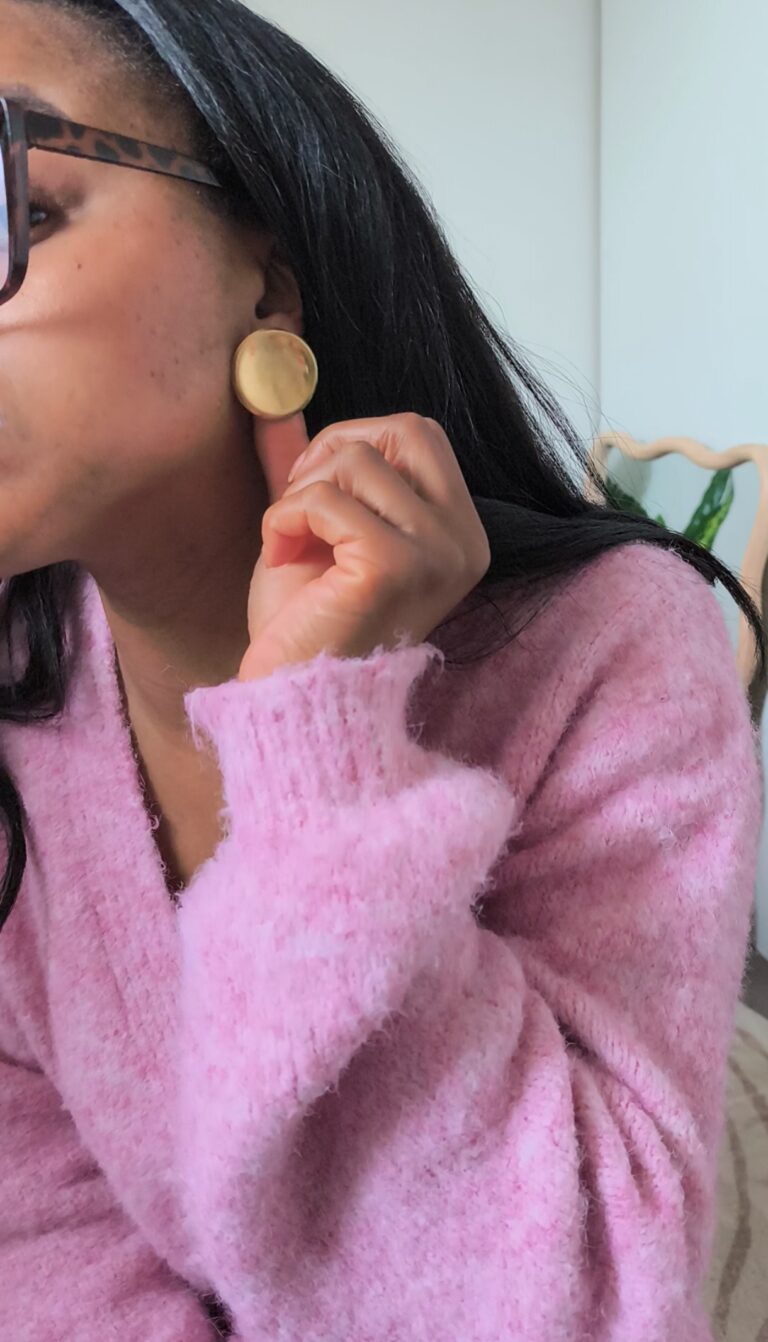 boucles d'oreilles doré en acier inoxydable motif bouton boutique en ligne rose carmel