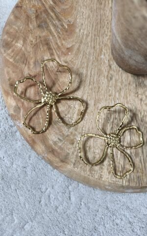 boucles d'oreilles doré en acier inoxydable motif fleur boutique en ligne rose carmel