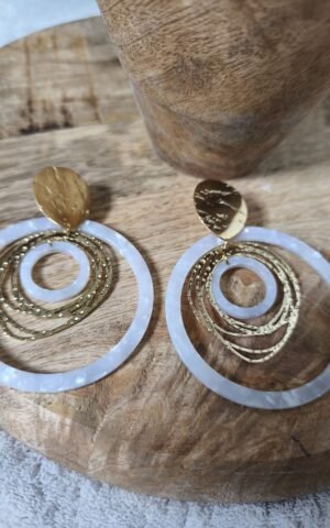 boucles d'oreilles doré en acier inoxydable créoles pendantes boutique en ligne rose carmel