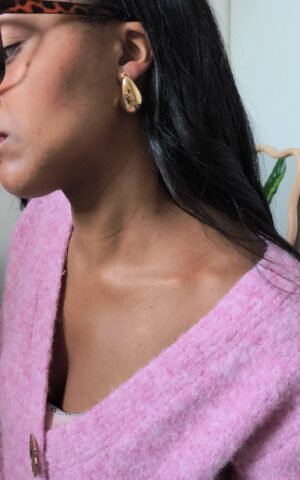 boucles d'oreilles doré en acier inoxydable motif goutte d'eau boutique en ligne rose carmel