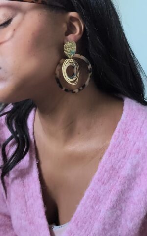 boucles d'oreilles doré en acier inoxydable créoles pendantes boutique en ligne rose carmel