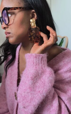 boucles d'oreilles doré en acier inoxydable pendantes boutique en ligne rose carmel