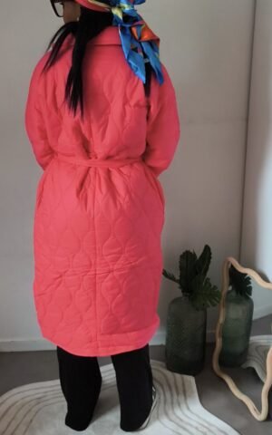 longue doudoune matelassée rose dos