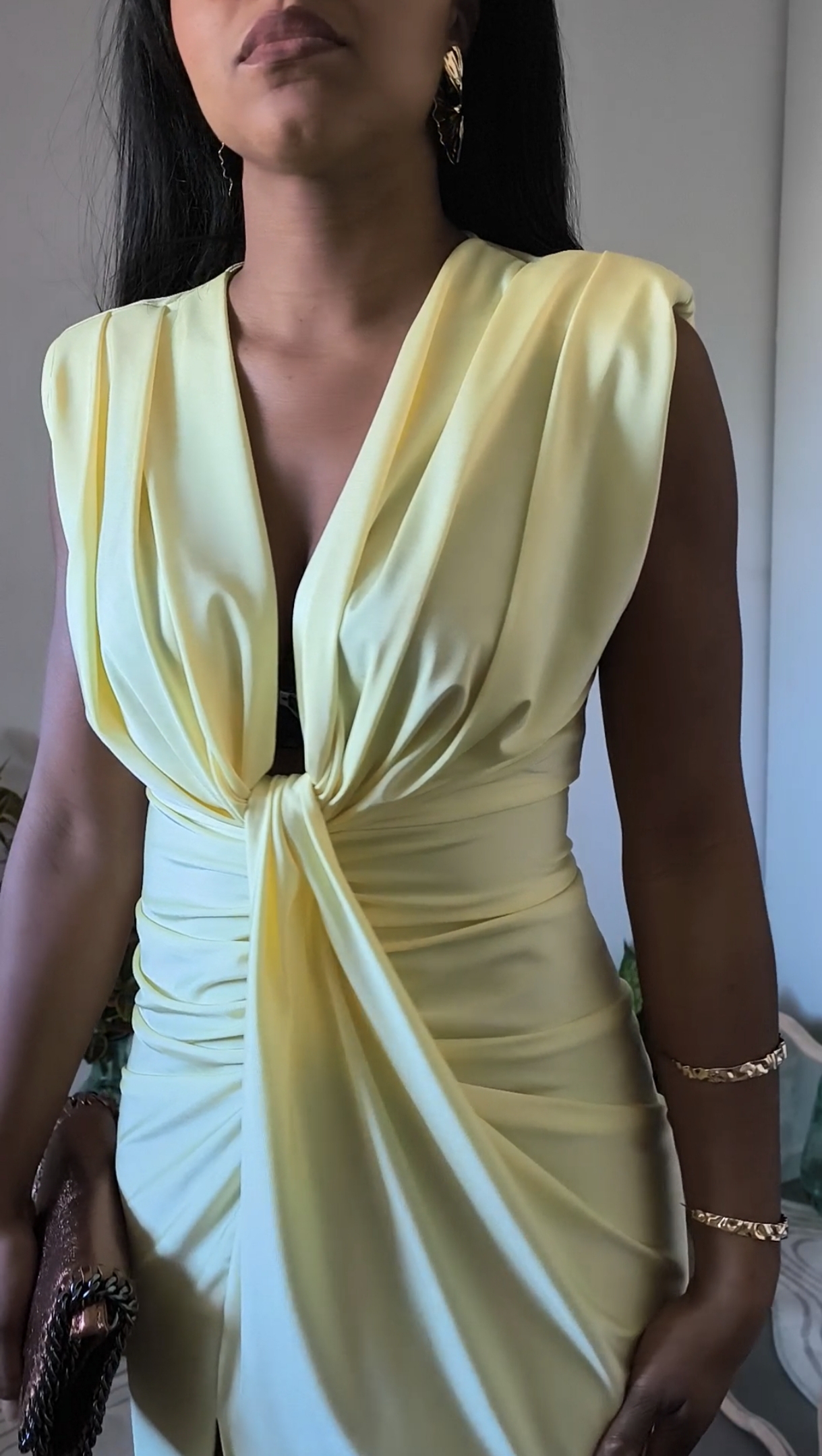 Robe longue fendue - jaune – Image 2
