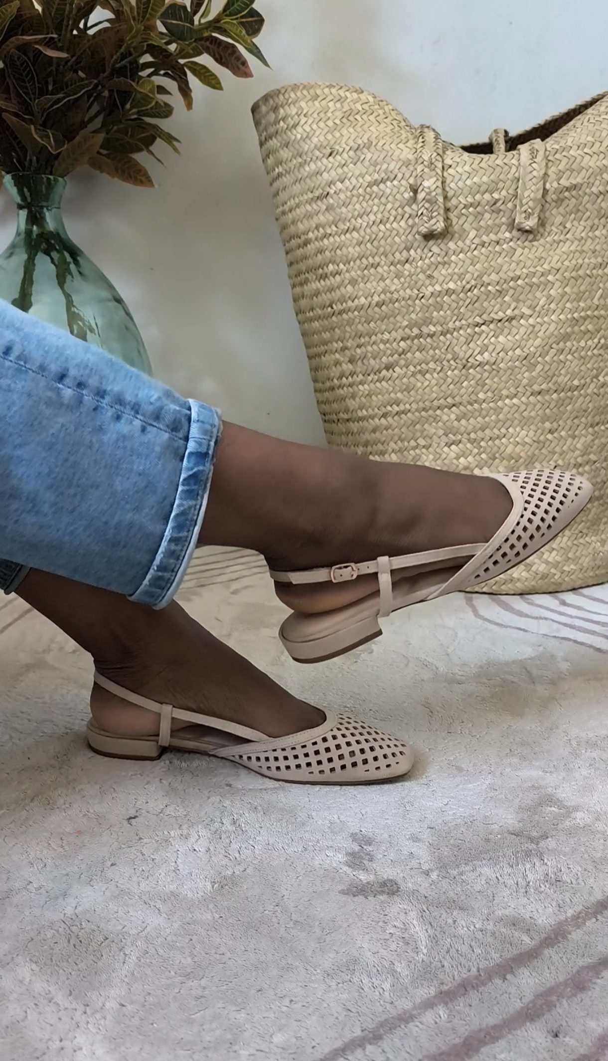 ballerines ouvertes couleur beige boutique en ligne rose carmel