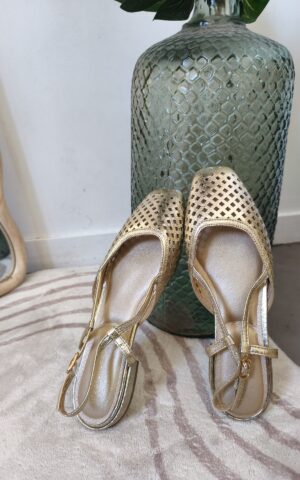 ballerines ouvertes couleur dorées boutique en ligne rose carmel