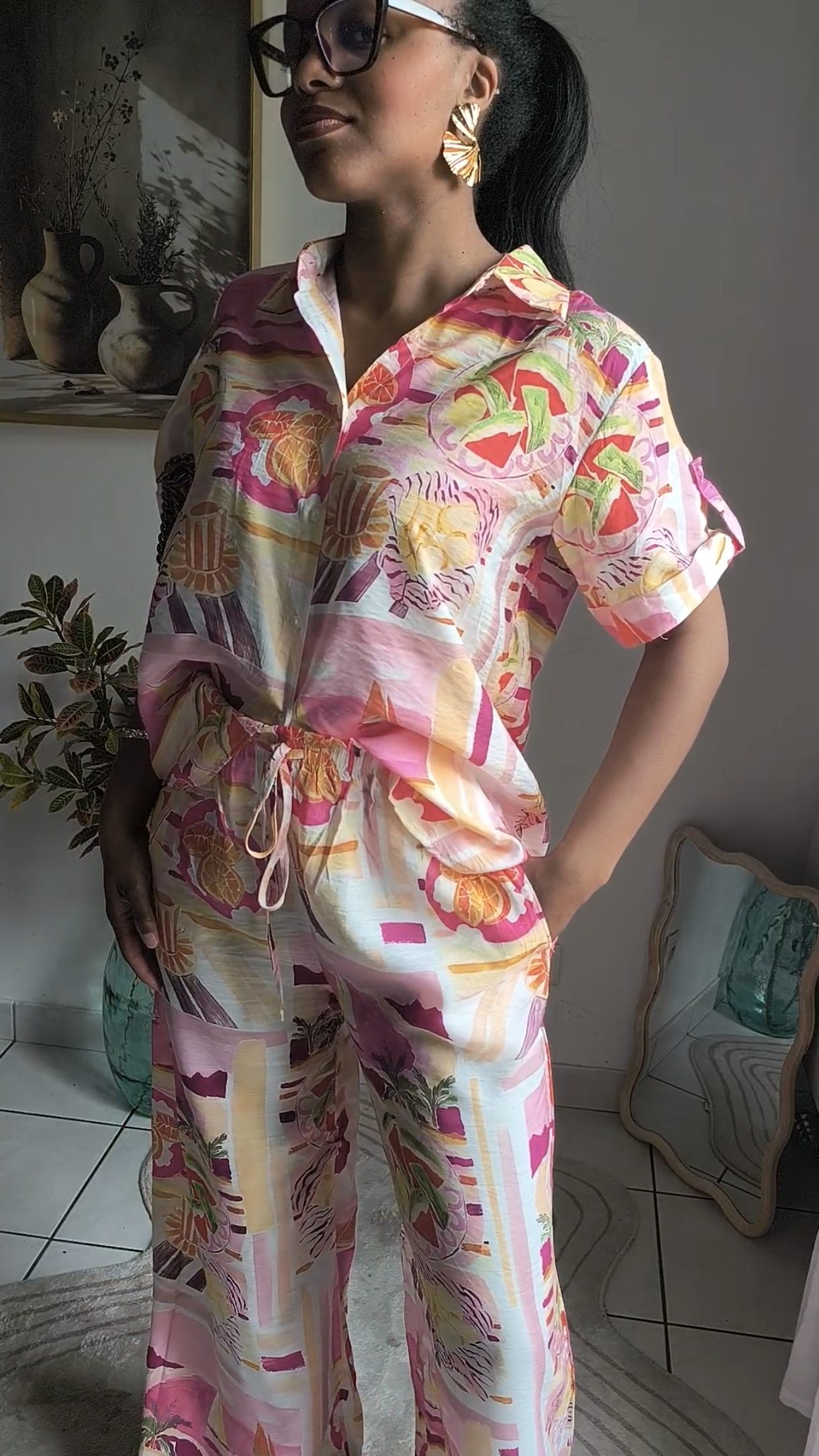 Ensemble pantalon rose - été et chic – Image 3