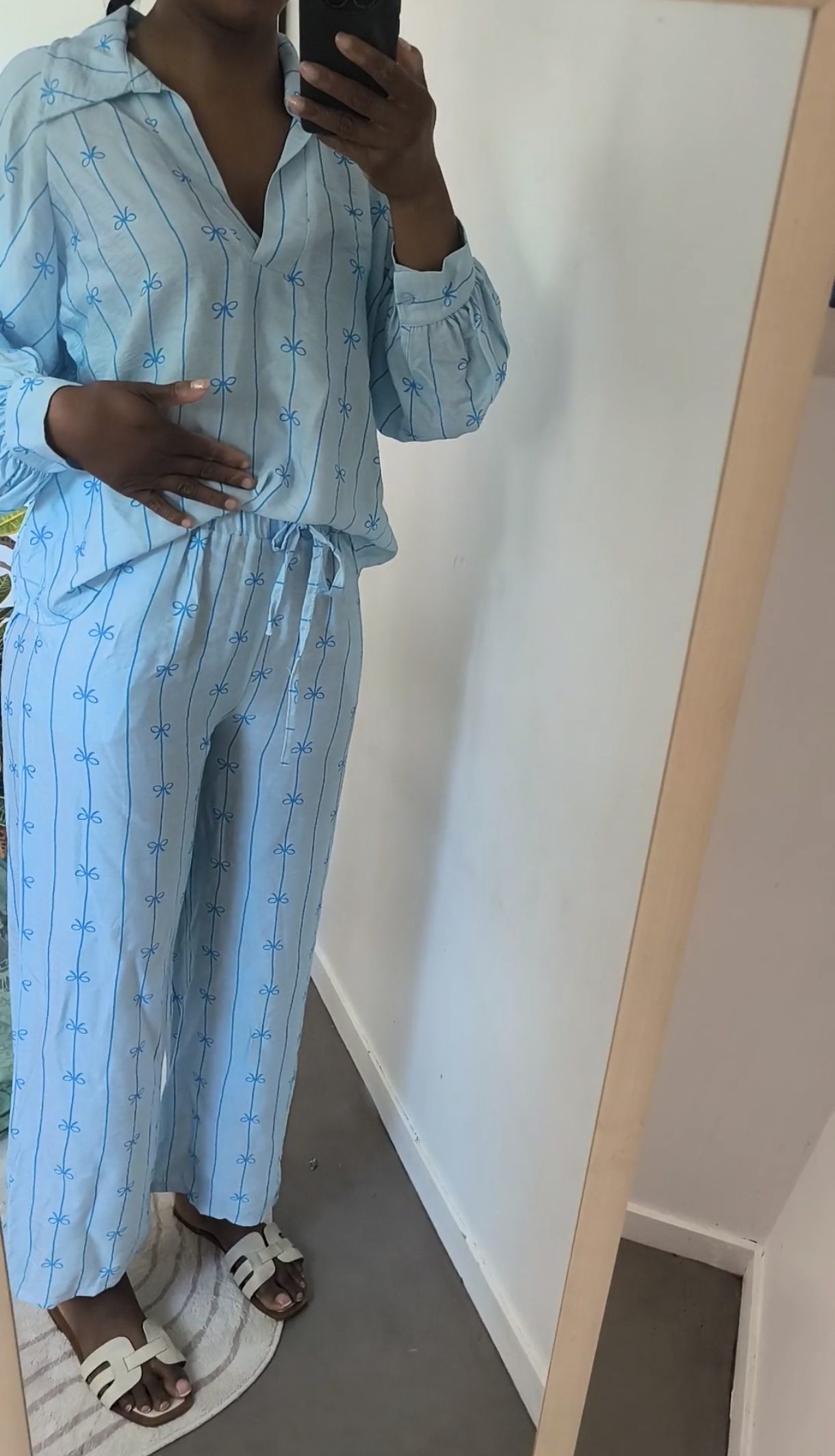 Ensemble pantalon fluide 7/8 bleu - allure légère – Image 4