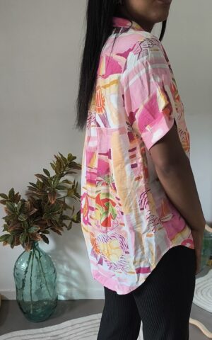 Chemise à motifs rose - été et chic