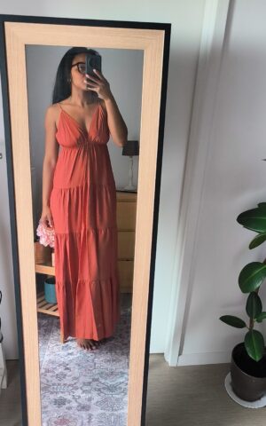 Robe longue d'été terracotta - légère et parfaite pour l'été