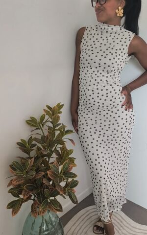 Robe longue et hypnotisante mesh - Plusieurs coloris - Petits pois