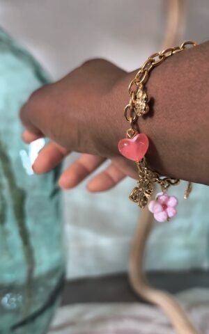 bracelet charms details zoom coeur rose – rose carmel