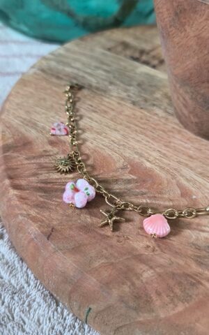 Bracelet doré avec Charms - Féminin et solaire