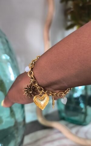 bracelet poignet details coeur boutique rose carmel acier inoxydable