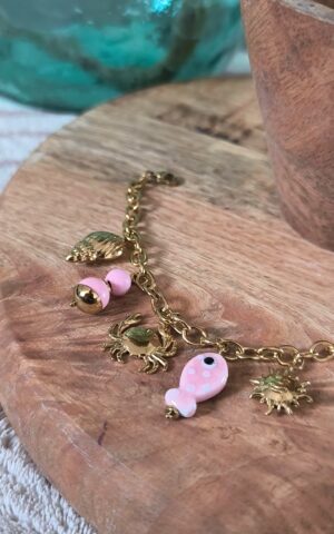 Bracelet doré avec charms - Féminin et solaire
