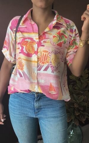 Chemise à motifs rose - été et chic