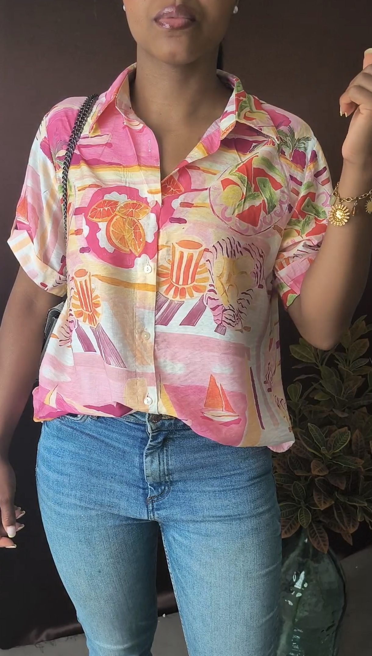 Chemise à motifs rose - été et chic