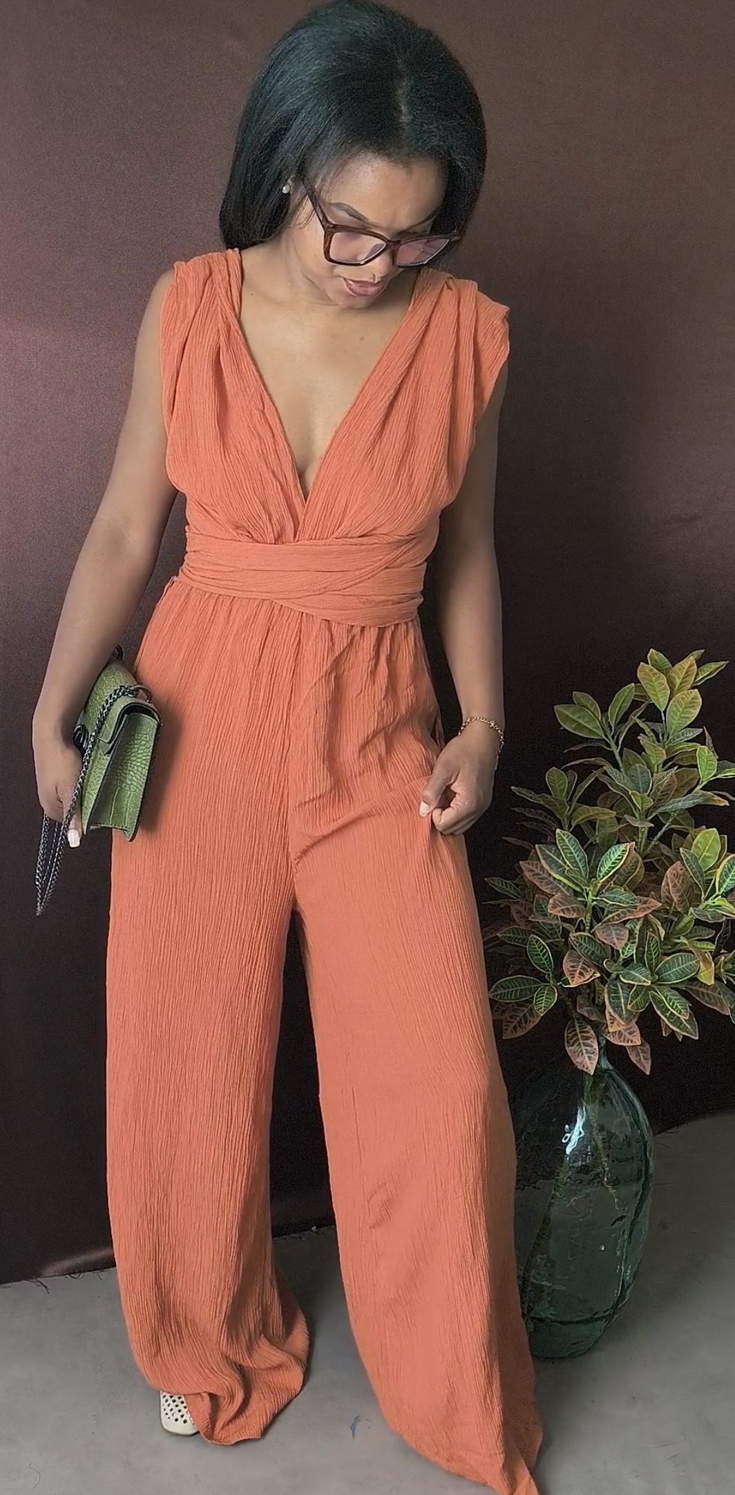 Combinaison terracotta femme multiposition - modulable et chic