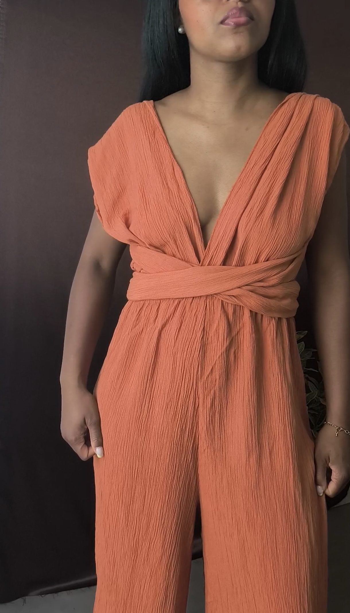 Combinaison terracotta femme multiposition - modulable et chic – Image 5