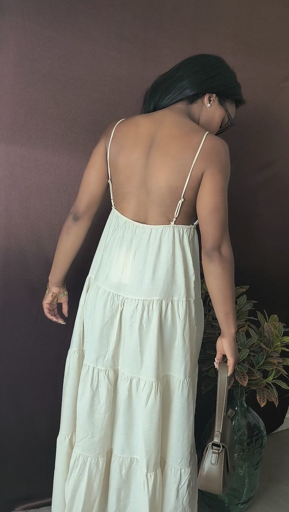 Robe longue écru - légère et sans manches – Image 4