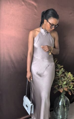 Robe longue grise Madame la présidente - Irresistible