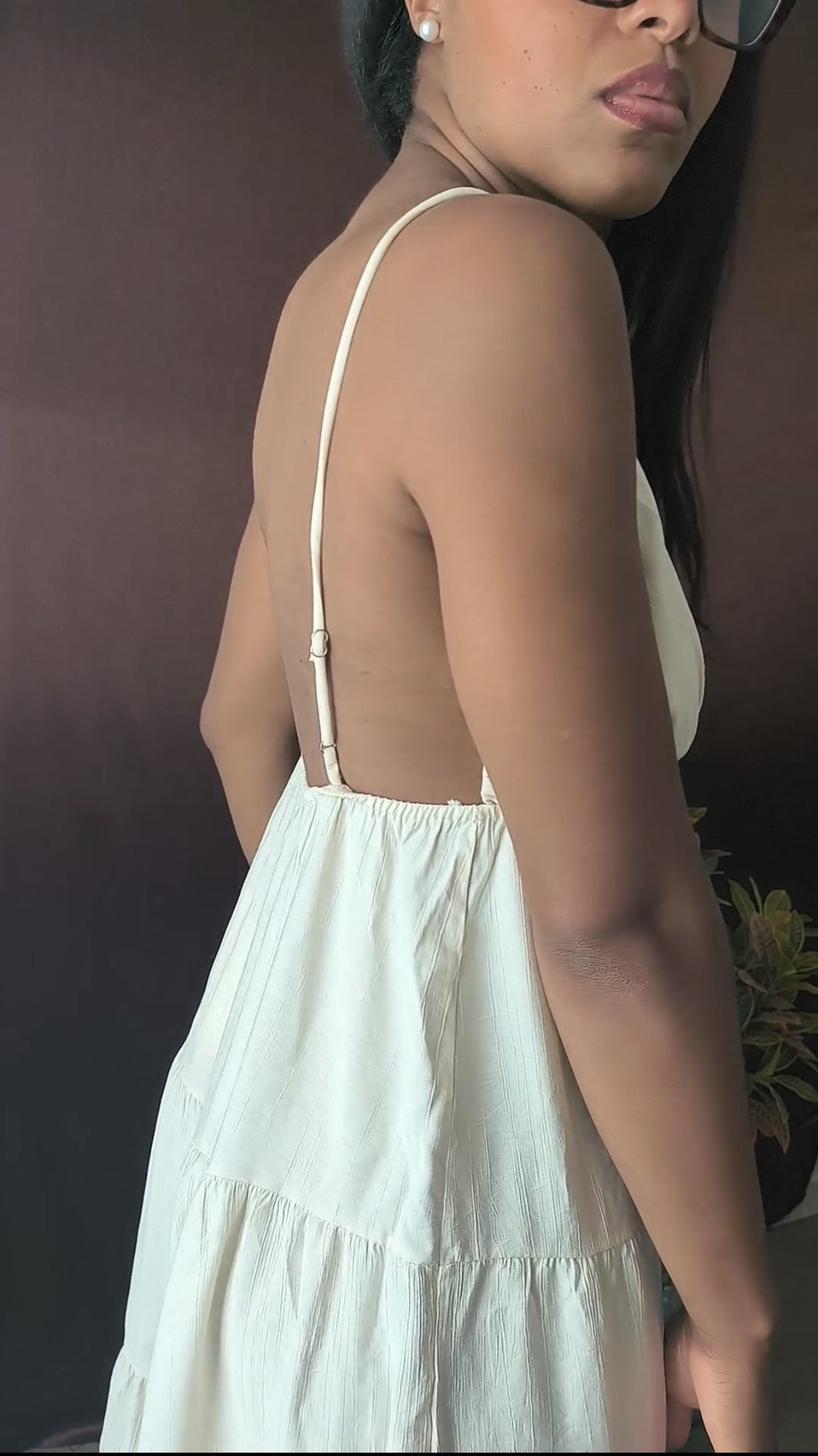 Robe longue écru - légère et sans manches – Image 3