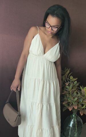 Robe longue écru - légère et sans manches
