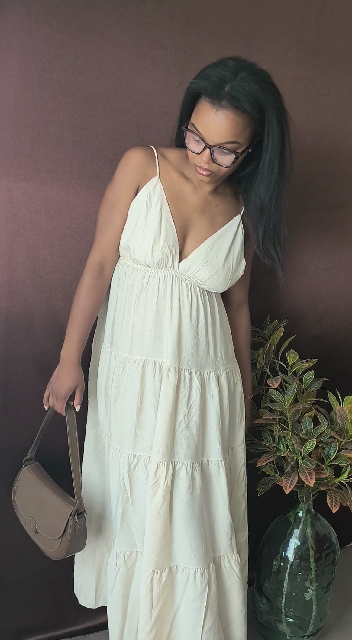 Robe longue écru - légère et sans manches