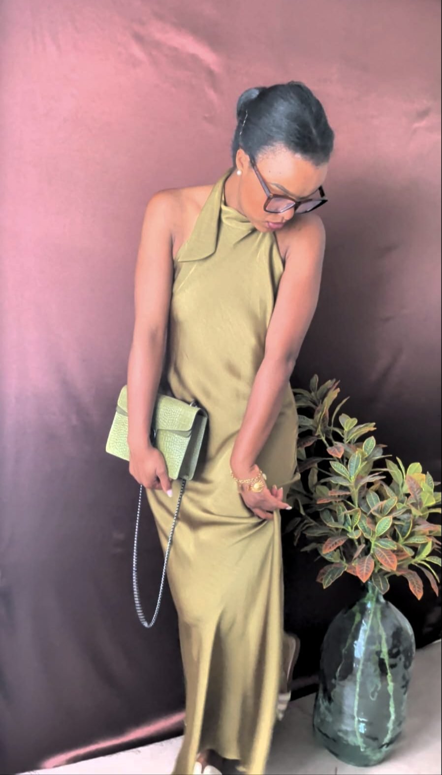 Robe longue kaki Madame la présidente - Irresistible