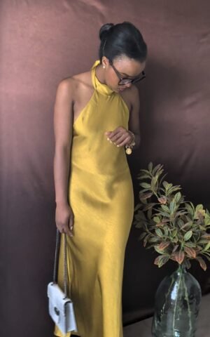 Robe longue moutarde Madame la présidente - Irresistible
