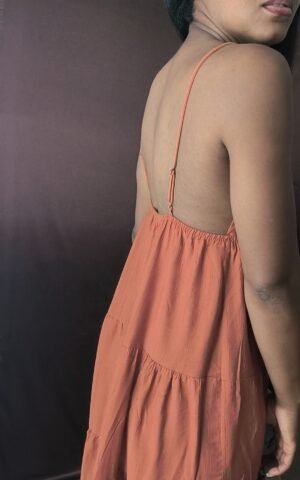 robe profil terracotta dos nu, rose carmel