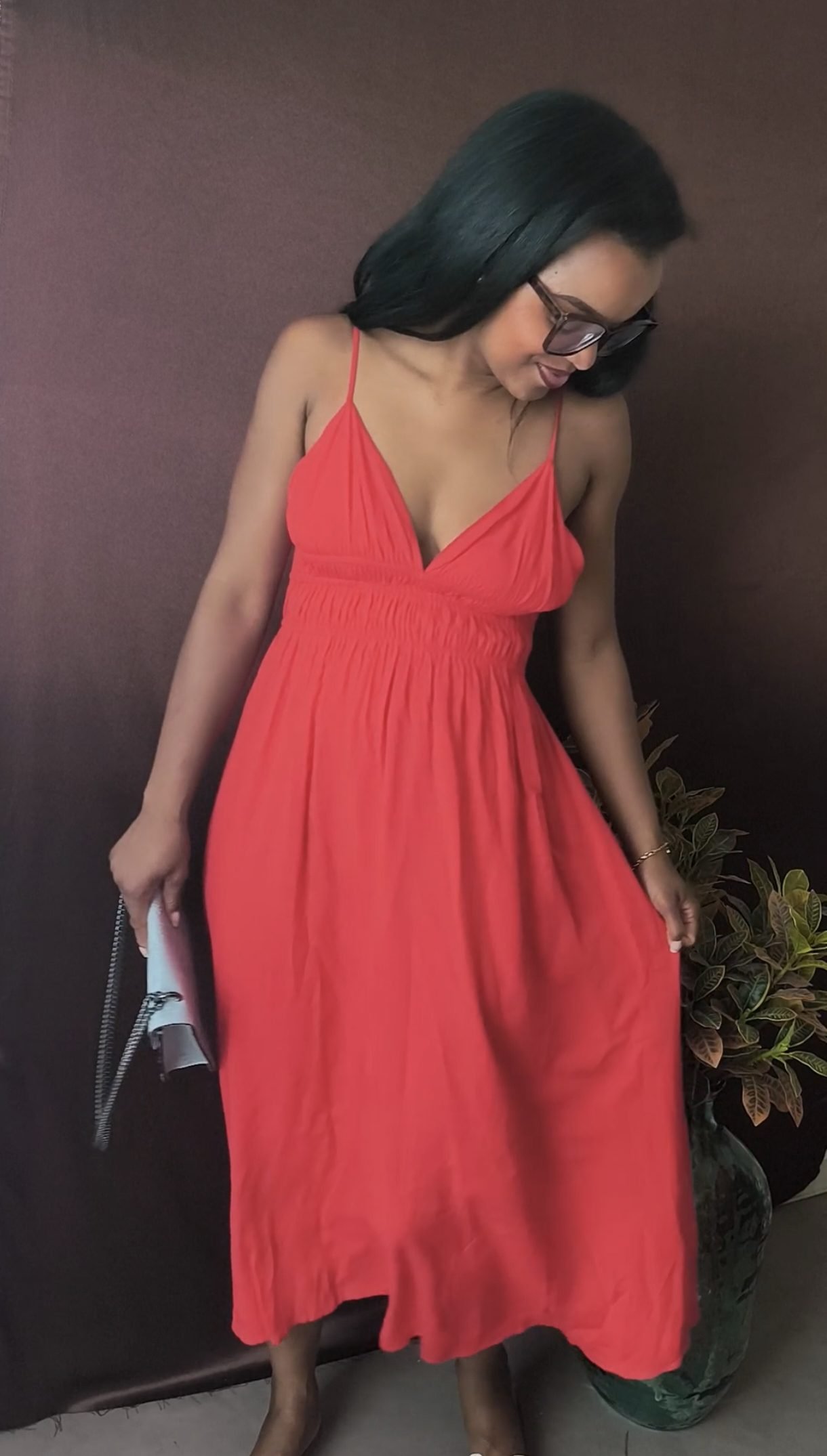 Robe longue rouge cerise - Féminine, puissante