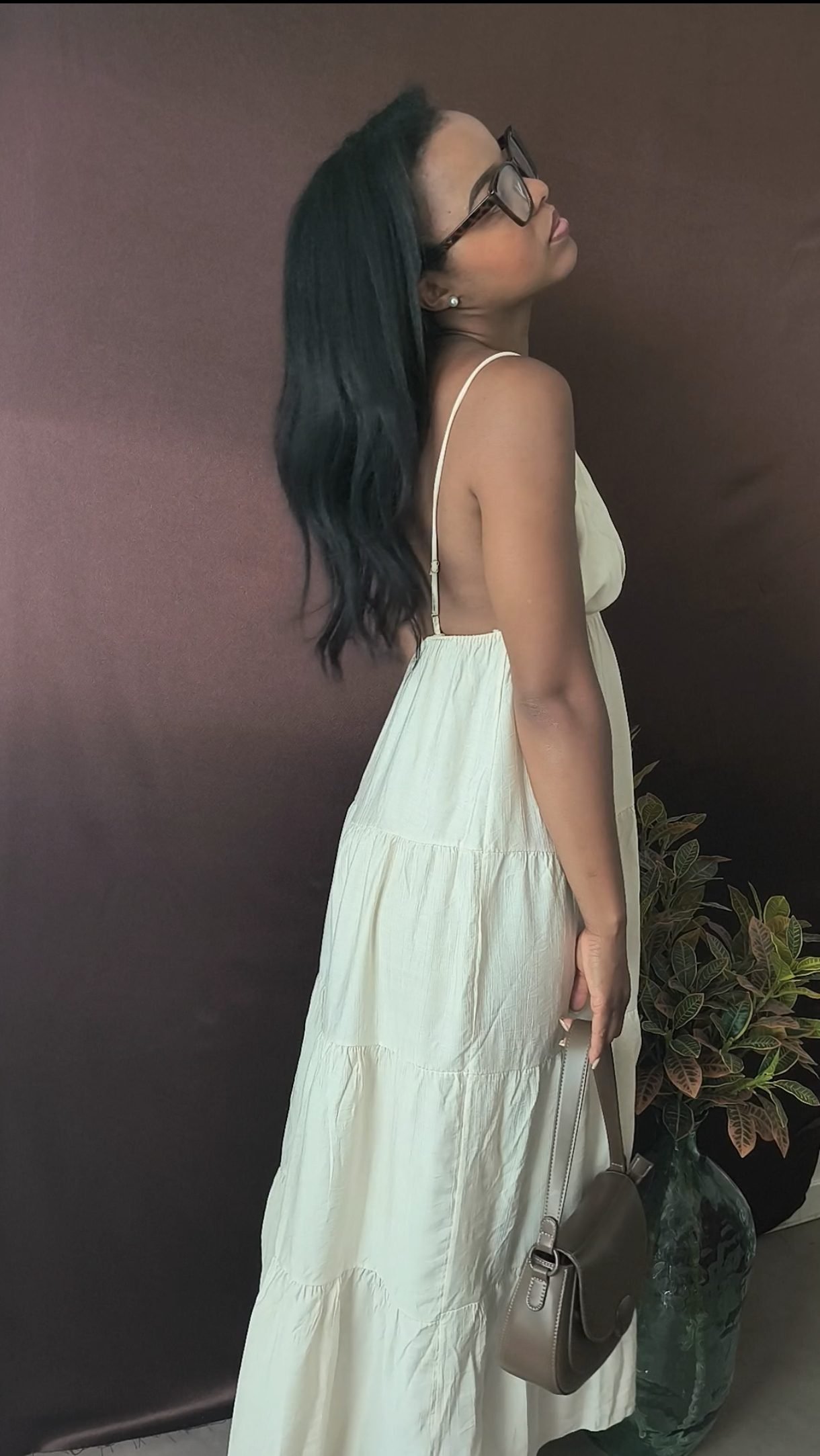 Robe longue écru - légère et sans manches – Image 2